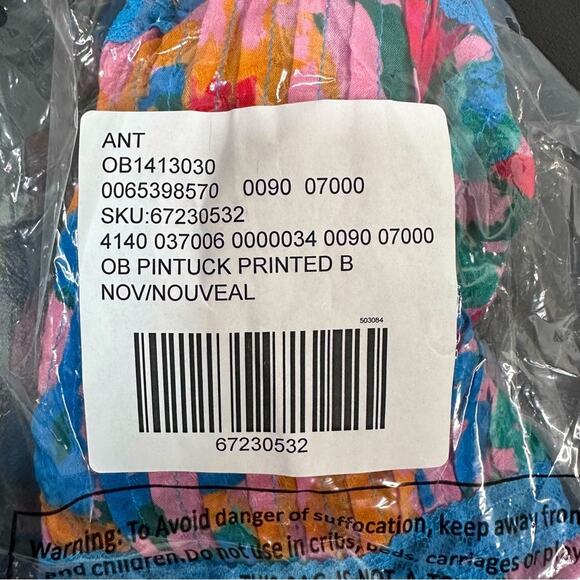 Anthropologie Pintucked Floral Bra Top Square Neck Smock Back Ruffled Blue Large - Picture 11 of 12